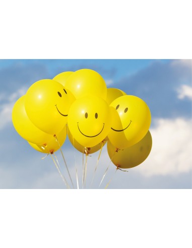 Gelbe Luftballons mit Smileys 