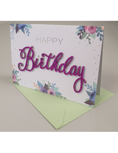 Geburtstagskarten - Happy Birthday, Schrift