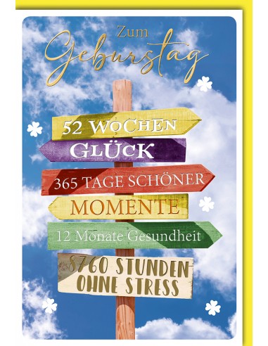 Geburstagskarte - Zum Geburtstag -...