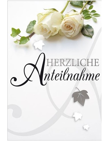 Trauerkarte-weisse Rosen